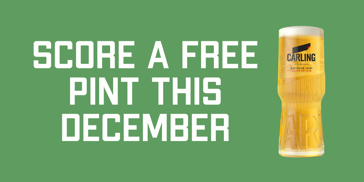 SCORE A FREE PINT THIS DECEMBER WITH WE LOVE SPORT AND CARLING